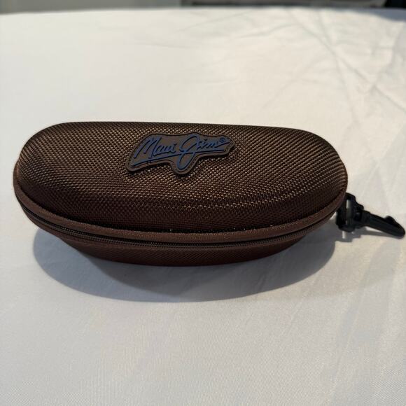 Maui Jim CASE only Hard Clam Shell Style for Sunglass Eyeglass Brown Fabric Zip - Picture 1 of 6